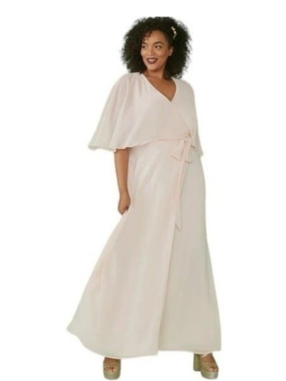 Modcloth Wrapped in Rapture Maxi Dress Medium New Women's Flowy Light Pink